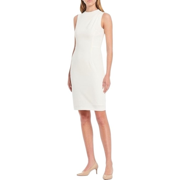 ANTONIO MELANI Pepper Plain Weave Sheath Dress in Ivory Size 8 -NWT - Picture 1 of 9